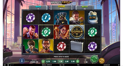 Pantalla del juego: Viper City Heist de Play’n GO